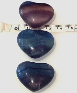 Fluorite hearts polished crystals