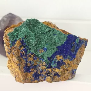 malachite and azurite raw crystal