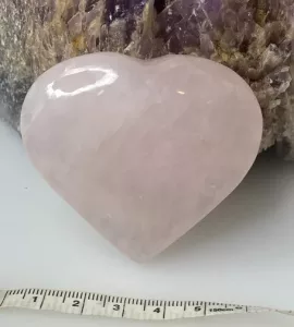 Rose Quartz crystal heart polished